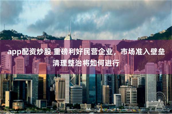 app配资炒股 重磅利好民营企业，市场准入壁垒清理整治将如何进行